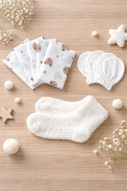 신생아 손수건 손싸개 임산부수면양말 세트