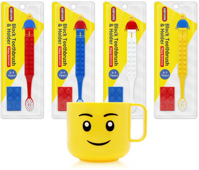 옥스포드 블럭 칫솔 걸이포함ALL세트 4개+한손컵, 옥스포드 칫솔(걸이포함-색상랜덤)4개+한손컵, 1개