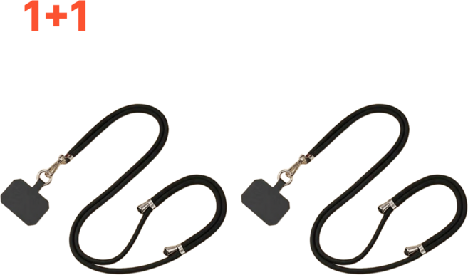 쉬어가게 여행용 휴대폰 목걸이 숄더 스트랩, 1개, Black