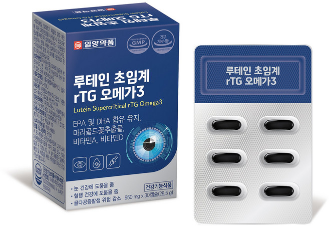 [일양약품] 루테인초임계RTG오메가3 950mg x 30캡슐, 1개, 30회분