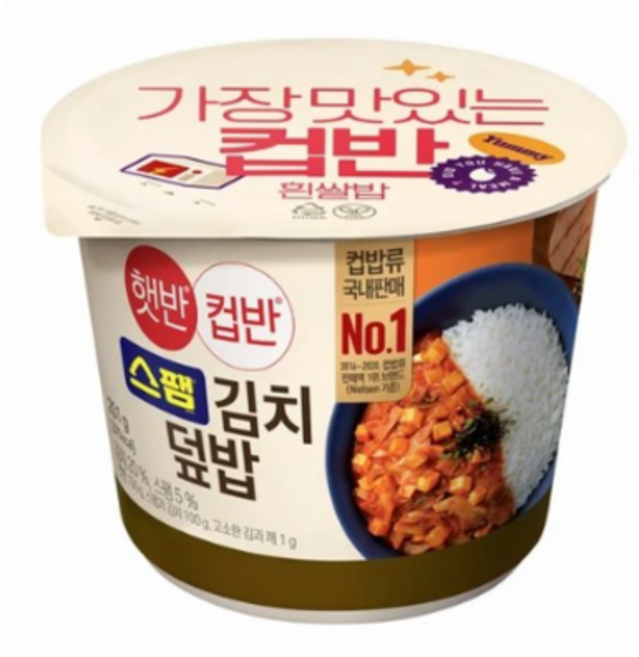 햇반컵반 스팸김치덮밥, 251g, 18개