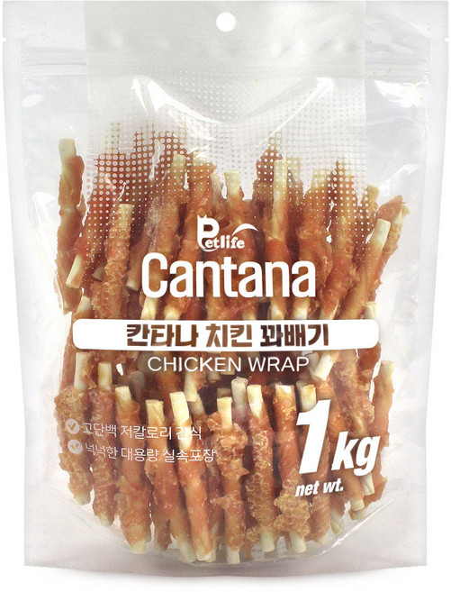 칸타나 치킨 대용량강아지간식, 1개, 1kg, 치킨꽈배기(치킨스틱)