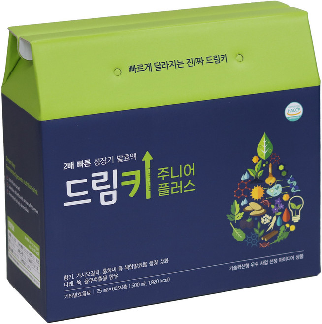 드림키 주니어 플러스 3박스(180포) 중 고등학생 청소년 전용 고함량 성장기발효액, 3박스, 1.5L