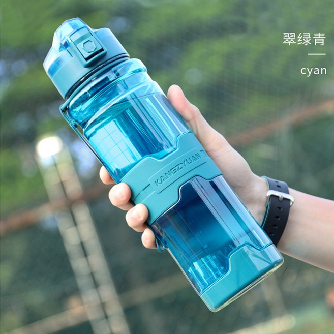 UPSTYLE 運動水壺 美國Tritan進口材質 防摔 便攜, 翠綠青 1000ml（直飲款）, 1個, 1L