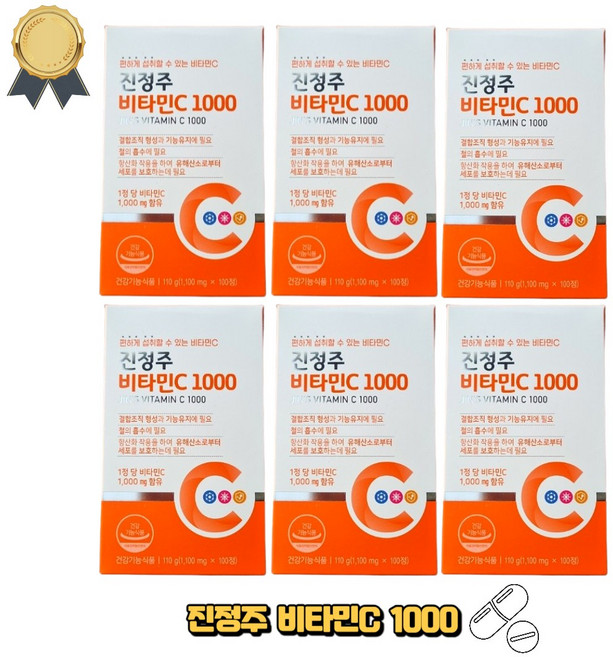 진정주 비타민C1000 진약사몰, 100정, 6박스