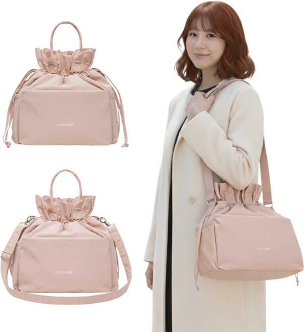 살림하는언니들 복조리 도시락가방 보온 보냉백, 1개, 인디핑크