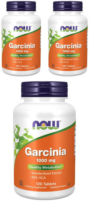 NOW Foods 藤黃果萃取錠 1000mg, 120顆, 3罐