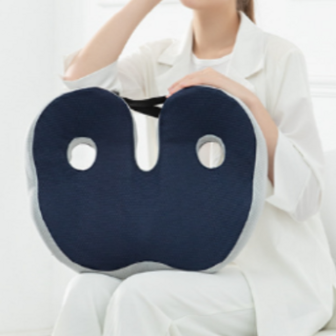 메모리폼 엉덩이 방석 치질 방석 통풍 패드 자세교정방석, 네이비