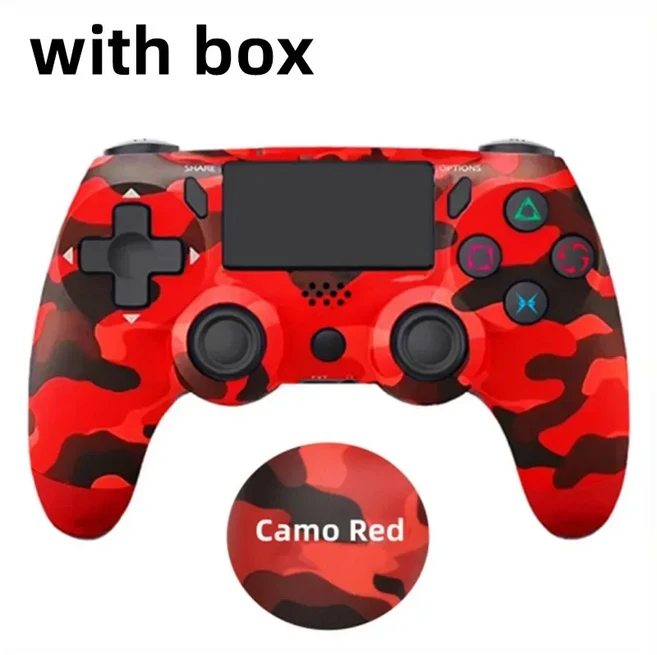 만도 조이스틱 무선 블루투스 PS4 컨트롤러 (소니 호환 프로/슬림/PC/아이패드 호환호환/진동 게임패드) 콘, 10 COMOUFLAGE RED