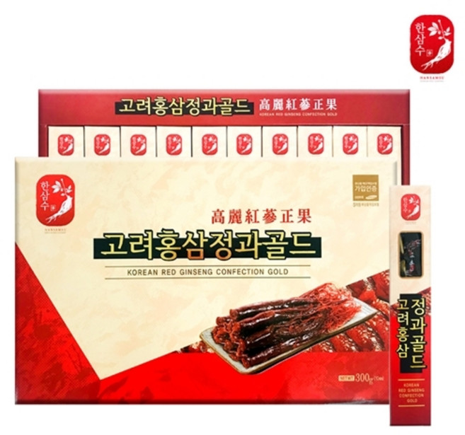 한삼수 고려홍삼정과골드 홍삼뿌리 홍삼근 300g (30gx10개입), 6개