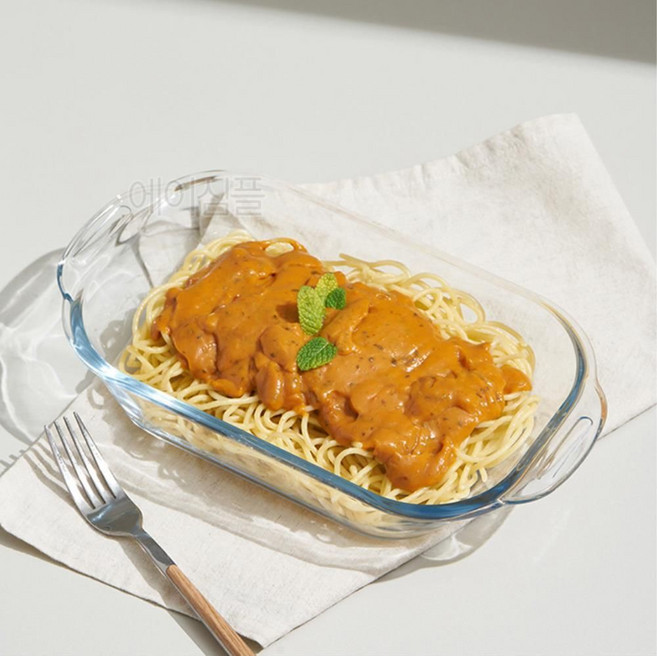 투명 오발 접시 파스타 스파게티 오벌 플레이트 스파게티그릇 그라탕 보울 리조또 그릇 스파게티볼 양식볼, 오븐락 원형 그라탕기 700ml