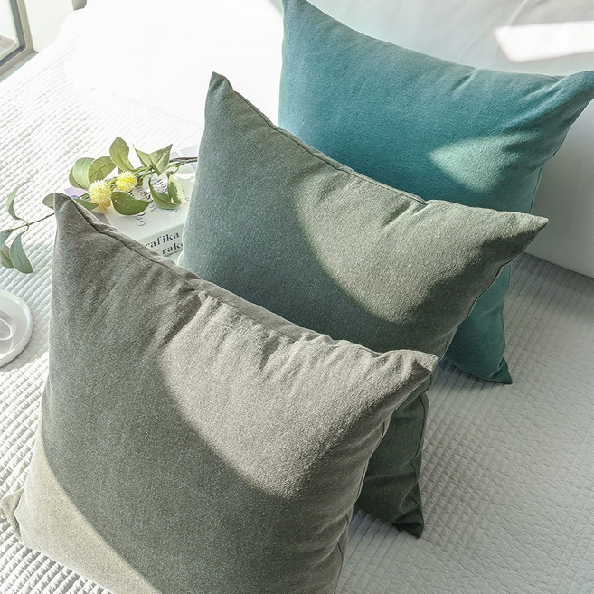 17수 도비 슬러브 피그먼트 바이오워싱 그린계열 쿠션 방석