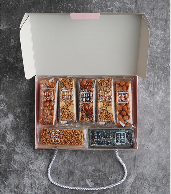 올인원 에너지바 명품백 부드러운 수제 견과류바 & 오란다 네이비 스티커&띠지 선택안함, 382g, 1박스