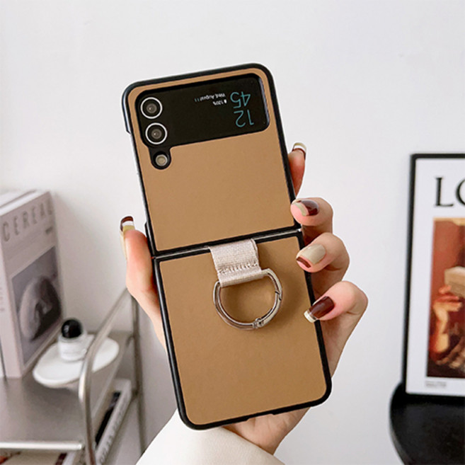 갤럭시 Z플립4 Z플립3 원터치 클립 고리형 심플 하드 케이스