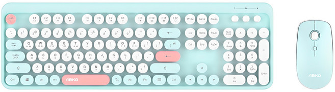 앱코 무선키보드 마우스 세트, WKM01, 민트, 일반형