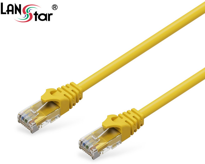 CAT.6 UTP 랜선 인터넷선 랜케이블 5M 노랑 랜스타 LS-6UTPD-5MY