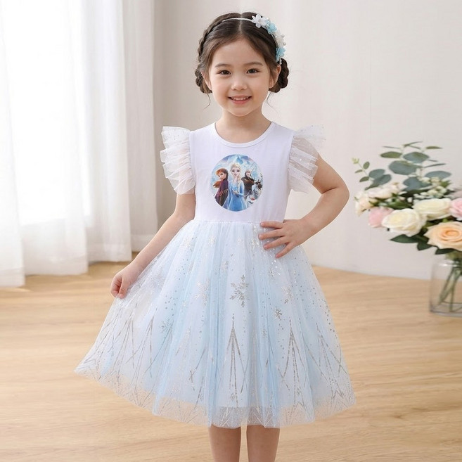 [당일발송] 26년 웨스턴 NEW 겨울왕국 엘사 나시드레스 공주드레스(사은품:왕관 요술봉) B2