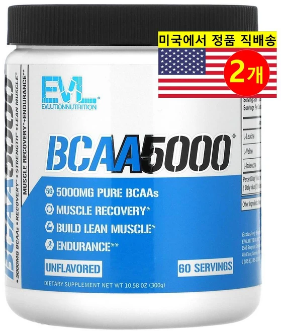 이보루션 뉴트리션 BCAA5000 무가미 300g x2, 2개 - 쿠팡