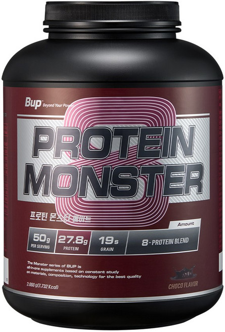 BUP 프로틴몬스터 2kg 에이트 초코맛 헬스보충제 단백질보충제, 1개