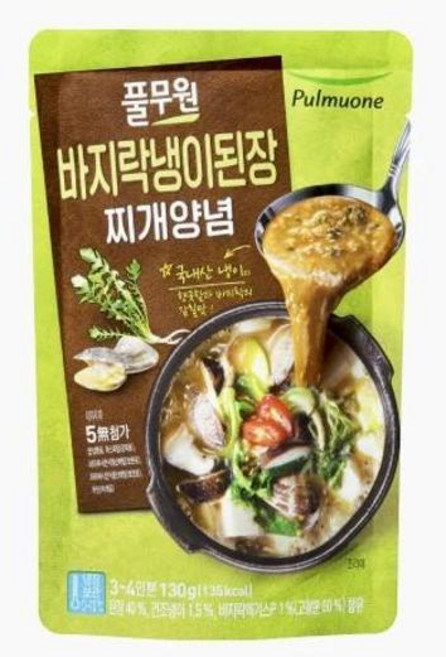풀무원 바지락냉이된장찌개양념 130g, 6개