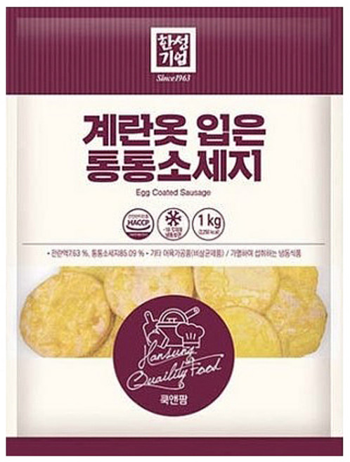 한성 계란옷 입은 통통소세지 1kg x 4개 / 냉동 동그랑땡 반찬