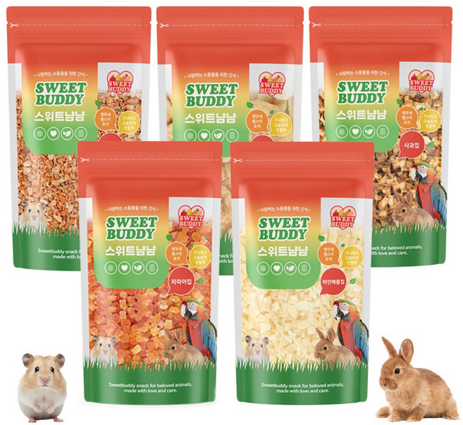 스위트냠냠 소동물간식 5종세트 햄스터 토끼 야채 과일, 1개
