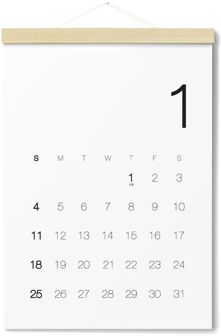 알루이 2026년 우드 벽걸이 달력 캘린더, 1개