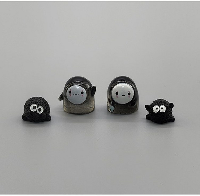스스와타리 가오나시 피규어 4종 세트 마쿠로 쿠로스케 인형 미니어처 장식품, 1개