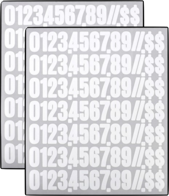 이음모음 방수 숫자 스티커 2.5cm, 2매, 화이트