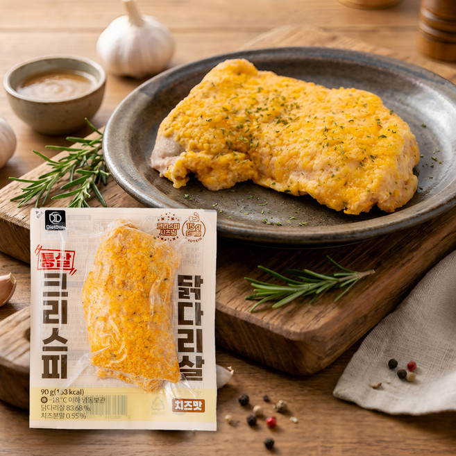 다잇닭 통살 크리스피 치킨, 90g, 닭다리살 치즈맛 20팩