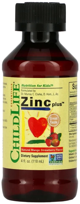 ChildLife Essentials Essentials Zinc Plus 천연 망고 딸기 맛 118ml(4fl oz), ChildLifeEssentialsEssentialsZ, 1개, 118ml - 쿠팡