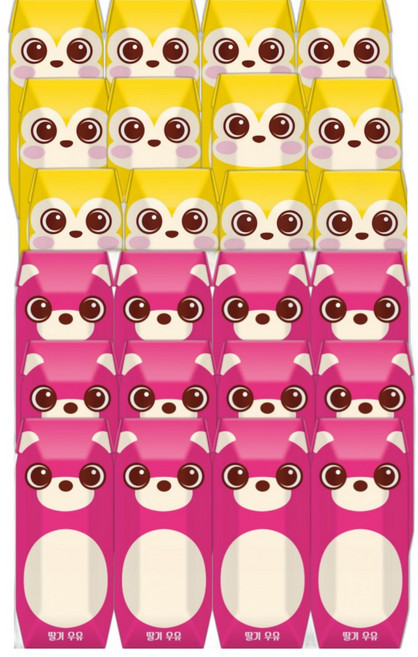 파스퇴르 파스퇴르 꼬미루미 2종혼합125ml (딸기우유12입+바나나우유12입) 총24팩, 24개, 125ml