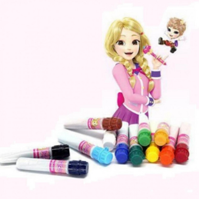 동아 국산 소피루비 캐릭터 수채화 물감 6ml 18색 1P 미술용품, 1g, 1ml