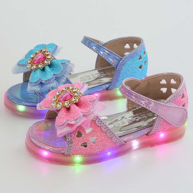 레트로 엔젤하트 여자 키즈 어린이 여름 여아 LED샌들