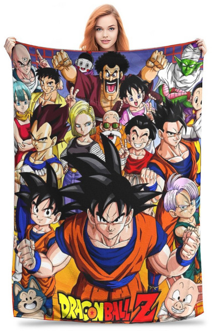 드래곤볼 니트 담요 플란넬 애니메이션 손오공 침대 침실 이불, 150x125cm, 6. 1 / C. 150x125cm