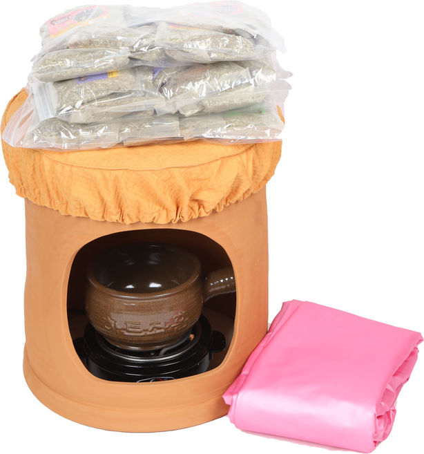 [하트한방좌훈] 황토좌훈기 가루형 좌훈재료 set, 베이지(폴리), 자궁 건강용, 1개