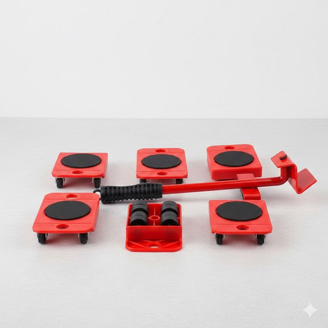 이사용 가구 이동 운반용 바퀴 만능 지렛대 5종 세트 지렛대세트 이동식바퀴 무거운가구이동, 1