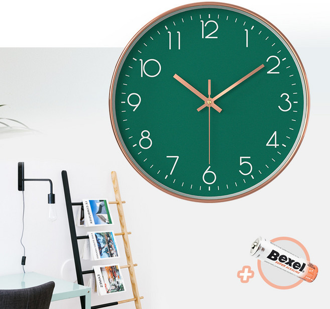 무소음 미니 벽시계 20cm 예쁜 인테리어 벽걸이시계, 레트로그린(미니)