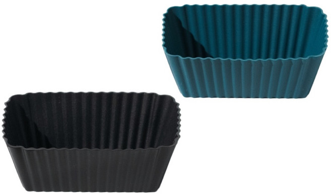 데어코 502 실리콘 반찬컵 블루 사각, 1세트, 10개