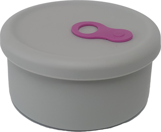 파미레 실리콘 스팀홀 용기_원형 밀폐용기 반찬통 250ml 450ml 750ml, 원형750ml, 그레이, 1개, 원형750ml