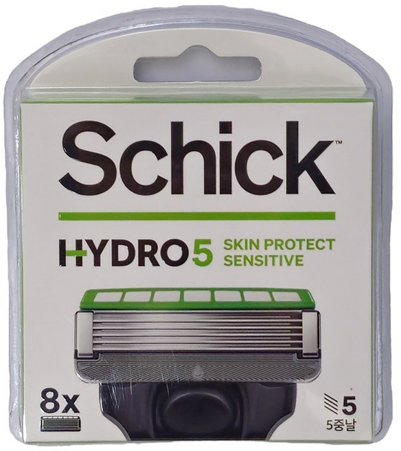 쉬크 하이드로5 프로텍트면도날 8입 - 하이드로젤박스 5중날, 8개입, 1개