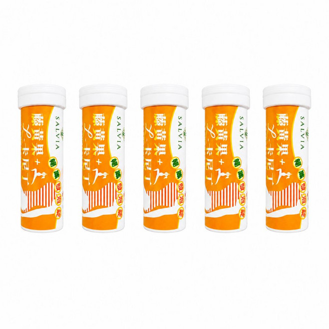 SALVIA 孅暢纖促進新陳代謝能發泡錠 (卡尼丁 藤黃果 雙纖維 L阿拉伯糖) 10錠/瓶, 5個, 10顆
