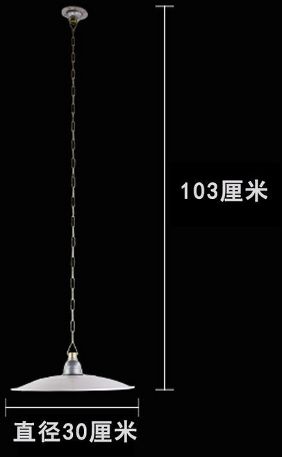 復古簡約吊燈罩 戶外燈罩, 吊鏈+30cm白色深罩