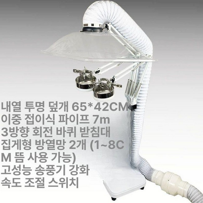 가정용 실내 환풍기 업소용 산업용 환기 배출기 후드냄새, 더블 스탠드 바퀴 베이스 65x42cm