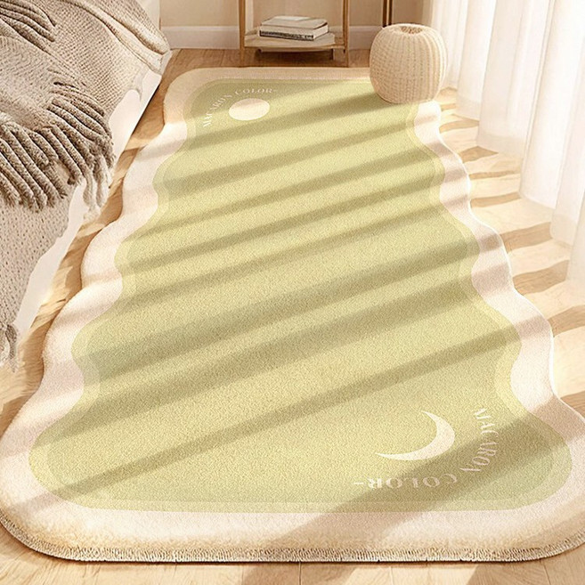 카펫 침대 옆 얼룩 방지 간결한 모조 양모 카펫 침대 앞 바닥 매트 침실 전체 방 미끄럼 방지 매트 가정용 창가 매트