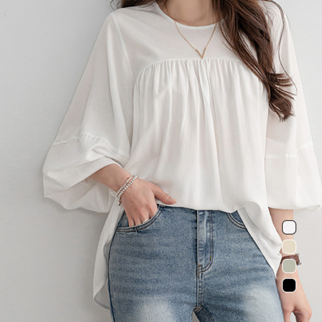 [나크21] 완벽커버 A라인 블라우스 NK61-TS-7