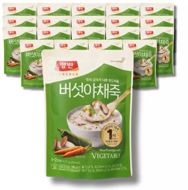 동원 양반 버섯 야채죽 420g 20개