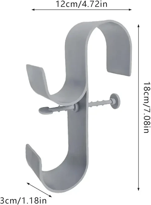 풀사이드 수영장 잎 스커머 네트 홀더 폴 행거 후크 텔레스코픽 갈퀴 액세서리, 01 1pc Grey Holder