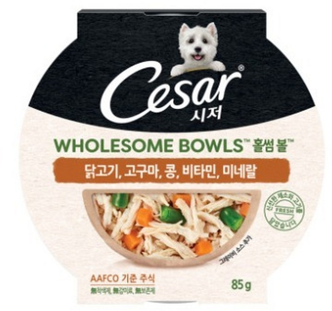 우노구나 시저 홀썸볼 닭 고구마 콩85g(10개입) 애견통조림, 85g, 1개