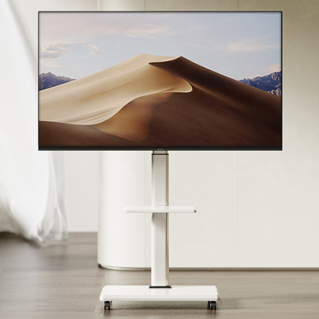 tv스탠드 이동식tv거치대 26-75인치 40KG 티비거치대, 화이트, 1개